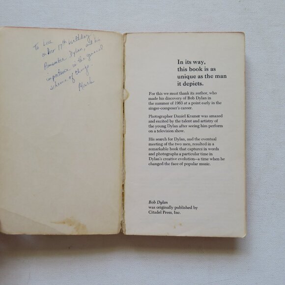 Bob Dylan by Daniel Kramer 1968 Vintage Music Biography Photo Paperback Book - Picture 5 of 15
